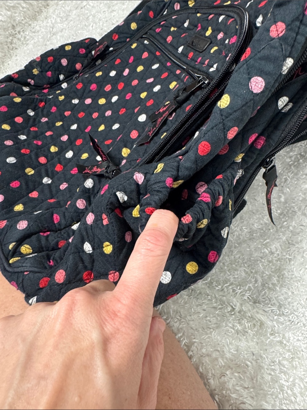 Vera Bradley polka dot back pack full size. - Picture 8 of 9